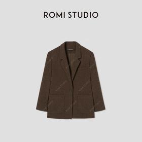 ROMI STUDIO“自我轮廓”100绵羊毛花纱感率性优雅西装外套441W1126