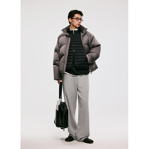 棉仓3571015001-【设计师合作版】基础变奏  经纬绗线简约感小立领链式羽绒马甲 商品图3