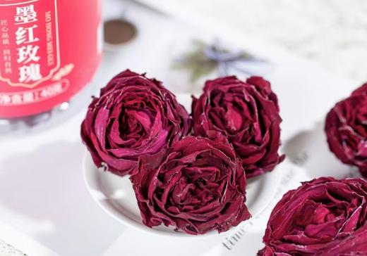 平价优选：颜养必备，墨红玫瑰云南玫瑰干花120g/罐 烟花谷 商品图1