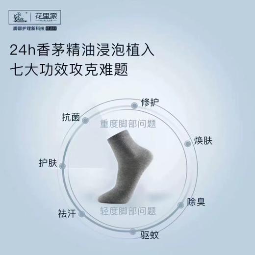 【花里家防臭精油四季袜5双】7A级除臭抑菌 不汗不臭不痒 挑战10天不洗不酸臭 拒绝脱皮干裂水泡  男女同款 均码35-46 五双/盒 中筒/长筒 商品图5