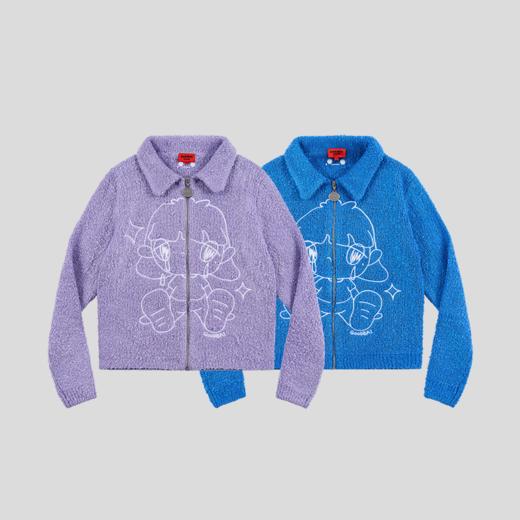 GOODBAI GOODEES流泪女孩图案翻领毛衣开衫 商品图1