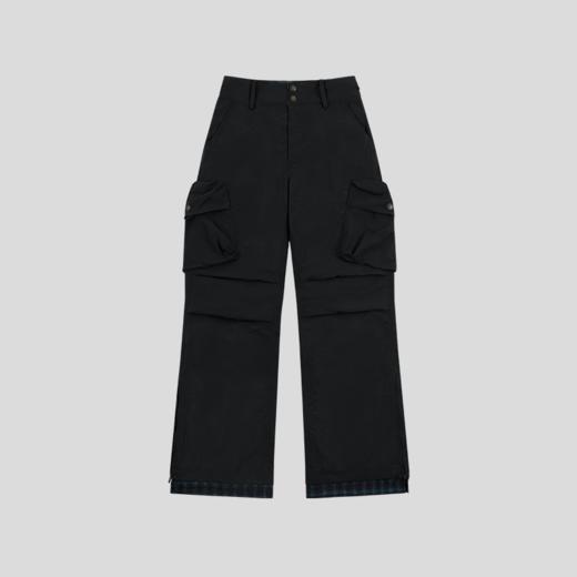 GOODBAI 多口袋微喇拼接高腰休闲裤 商品图3