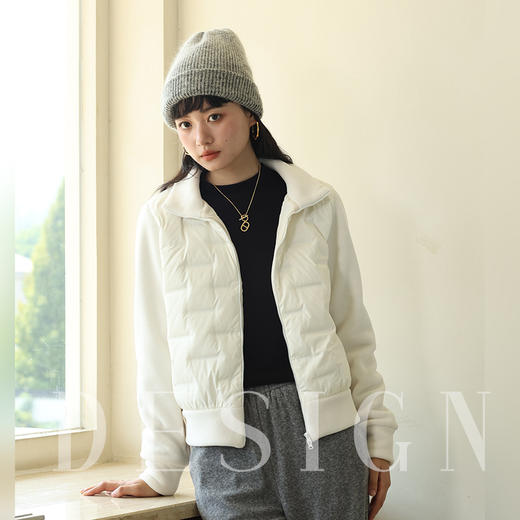 【2025冬季】摇粒绒轻羽绒 90白鸭绒拉链开衫 保暖轻盈羽绒服韩系百搭上衣外套 商品图3