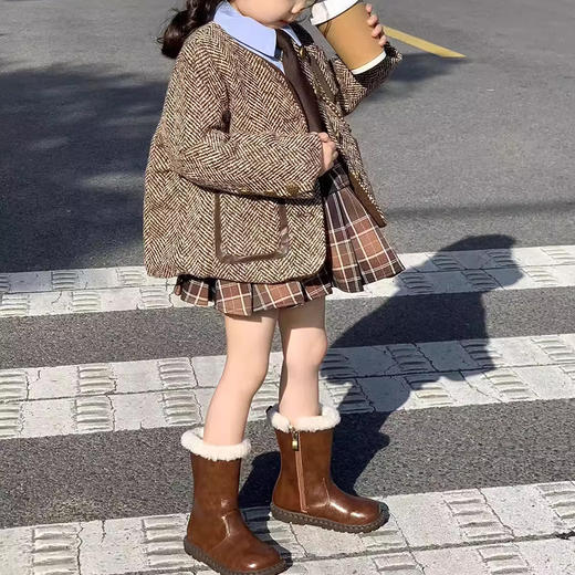 裁缝学苑TS25女童新款小香风夹棉外套上衣百褶裙套装纸样儿童样板 商品图4