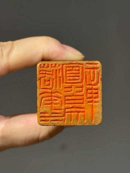 青田黄斑纹石高正方章，顺丰包邮 商品图3