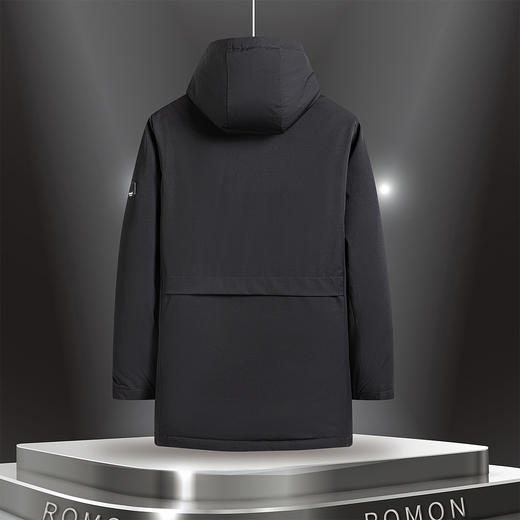 【双面穿 可拆卸帽】罗蒙秋冬男装羽绒服男士中长款连帽羽绒服舒适保暖外套男 商品图6