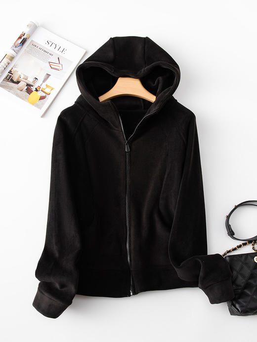 【双面德绒连帽卫衣】秋冬新款 加绒奥粒绒摇粒绒 小个子加厚打底外套 商品图10