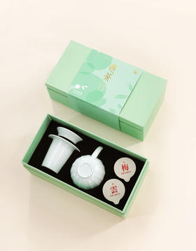 杭州西湖 遇茶 影青釉瓷杯 龙井茶礼