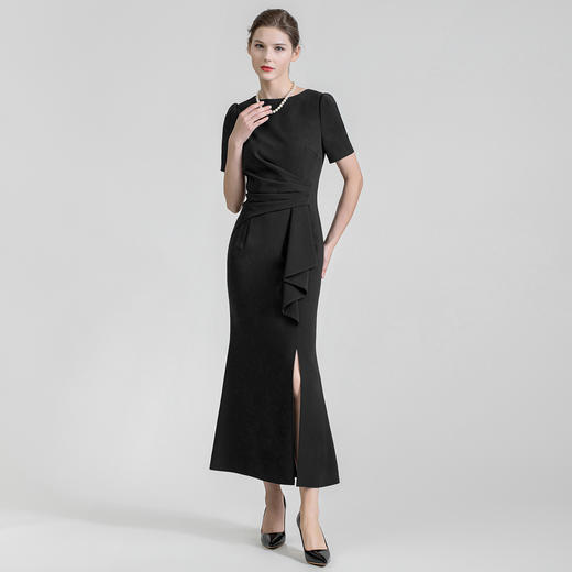 LIZZY 简约优雅轻奢感修身显瘦高贵鱼尾轻礼服开叉连衣裙7428 商品图0