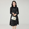 奢姿2024年冬季新款大码女装减龄格纹拼接连衣裙胖妹妹时尚裙子 商品缩略图2
