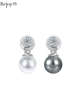 【天猫同款】18k金两戴款钻石珍珠耳夹  旋涡