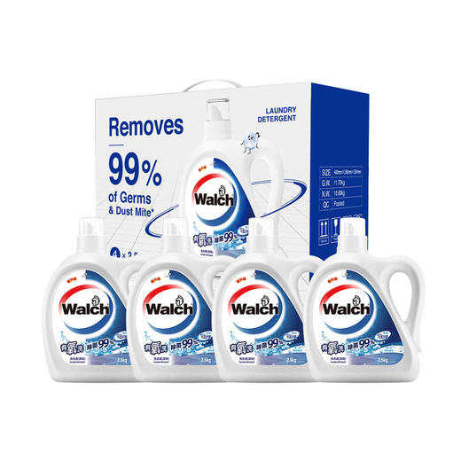 MM 山姆 威露士（Walch）全能6合1洗衣液 棉籽柔白2.5kg*4 商品图0