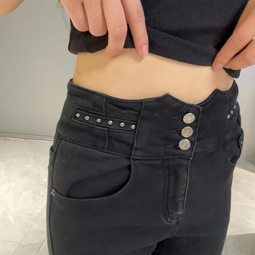 Z1高腰裤脚不车边底抓绒小脚牛仔裤40908 冬季 213154091001 商品图3