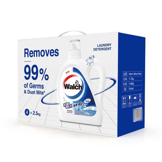 MM 山姆 威露士（Walch）全能6合1洗衣液 棉籽柔白2.5kg*4 商品图3