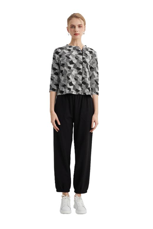 VIVIAN LIU薇薇安刘D2417501梅春女装新款松紧腰显瘦斜插兜长裤 商品图5