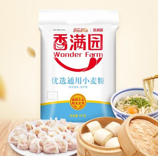 香满园 面粉 中筋粉 优选通用小麦粉 5kg 包子饺子馒头饼手擀面 100022681588 商品图0