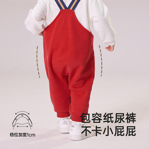 英氏婴儿衣服春秋季长袖男童连体衣套装喜庆春节拜年服两件套2025新款 商品图3