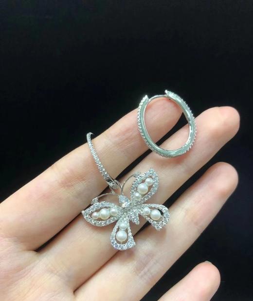 AP*珍珠蝴蝶两用不对称耳环，特别仙！ 商品图2
