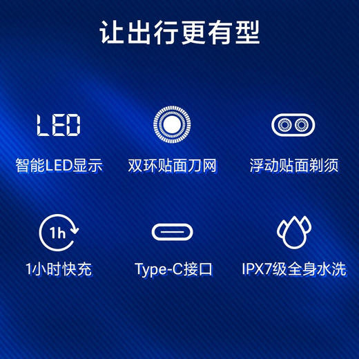 飞科（FLYCO） 剃须刀电动刮胡刀FS889蓝色 商品图3