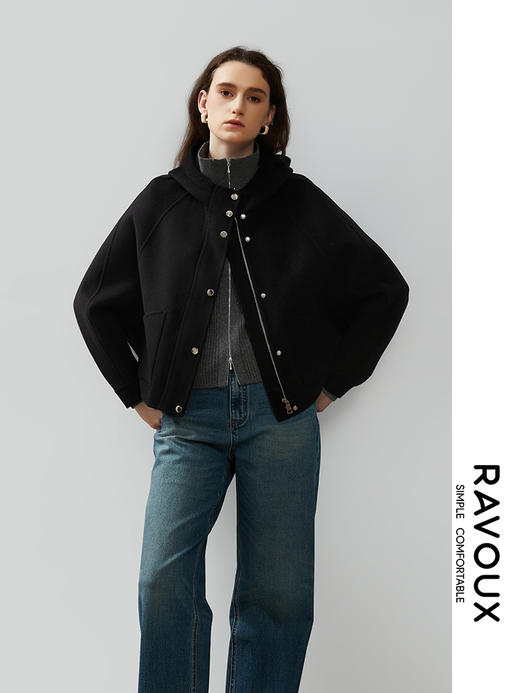 264419912慵懒连帽短款外套 商品图0