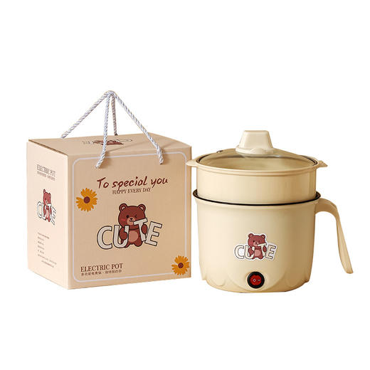 【小熊电煮锅，不沾内胆，安全功率】电煮锅家用多功能电热锅 学生宿舍火锅泡面锅 活动赠送伴手礼电锅-QQ 商品图3