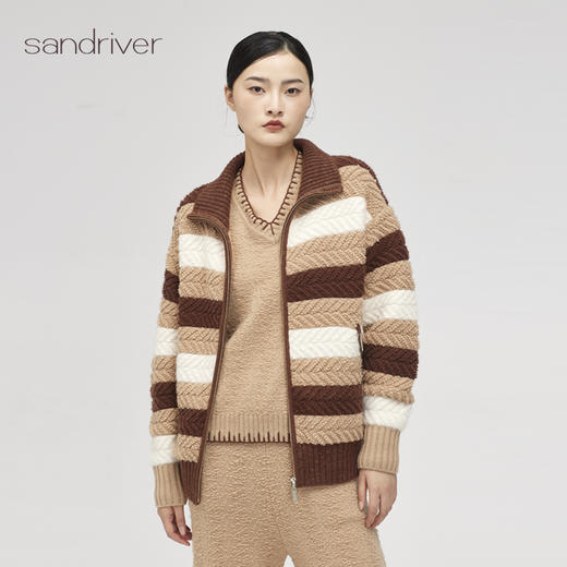 西藏羊绒双开拉链开衫SJF96W315N 商品图0