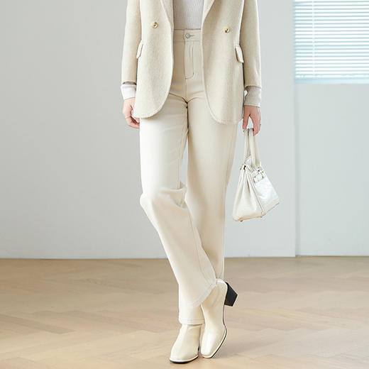 火桐hooton 四面弹天花板 莱赛尔米白加绒牛仔裤991/992 商品图7