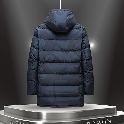 【双面穿 可拆卸帽】罗蒙秋冬男装羽绒服男士中长款连帽羽绒服舒适保暖外套男 商品图4