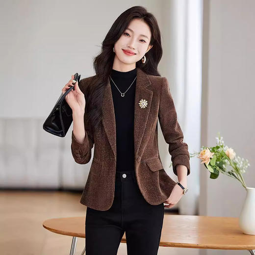灯芯绒休闲长袖范上衣，时尚女神小西装外套XZ-BY8605 商品图1