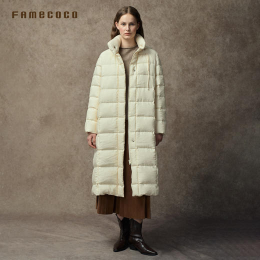 Famecoco范可儿中式立领连帽长款羽绒服FAC8AH008 商品图2
