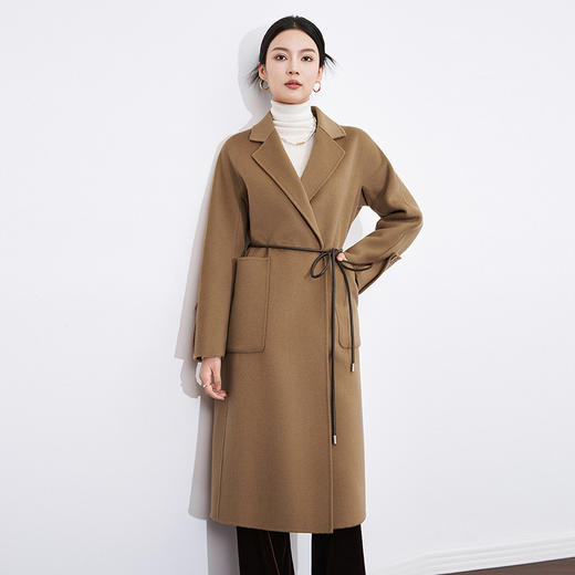 【高货wl】全新升级【铂金会员809/天猫1099/差价290】(12822) 洛诗琳秋冬双面呢中长款高级感气质美拉德100%羊毛呢大衣 商品图2