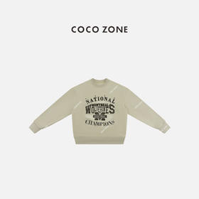 COCO ZONE 复古慵懒风字母圆领长袖套头卫衣CC1D2517