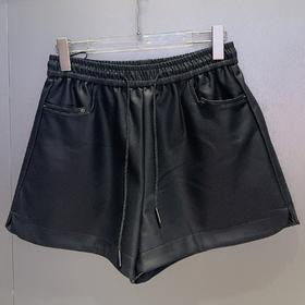 N橡筋腰头基础皮短裤41025（黑） 冬季 144030150321