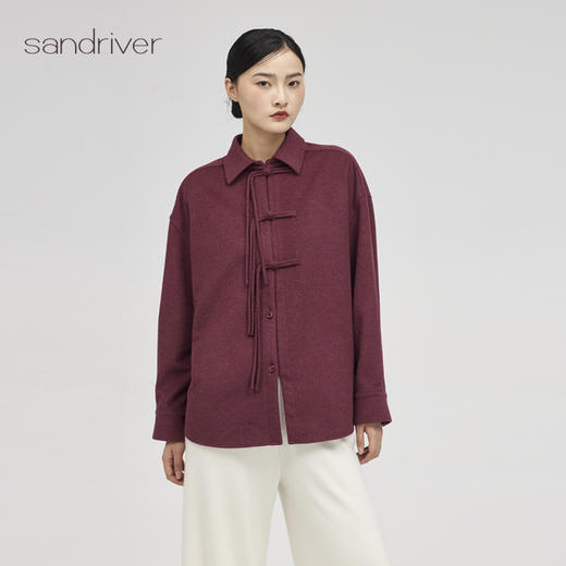 西藏羊绒呢新中式衬衫SJF96W309N 商品图0