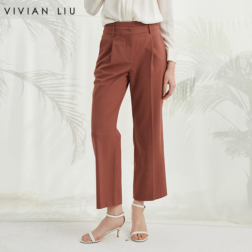 VIVIAN LIU薇薇安刘TZ2415001秋女装新款斜插兜显瘦直筒长裤 商品图0