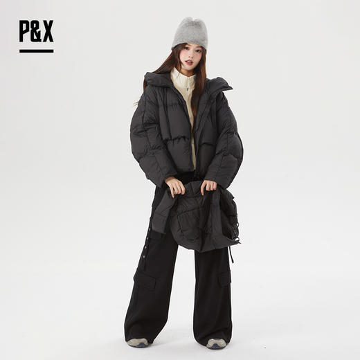 P&X设计师女装宽松休闲短款羽绒服824424286 黑色 商品图1
