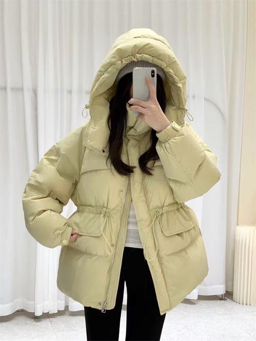 【YW】无忧购韩版抽绳收腰显瘦小个子连帽百搭50%白鸭绒羽绒服24012（截单后7天发货)25年清仓捡漏 商品图1