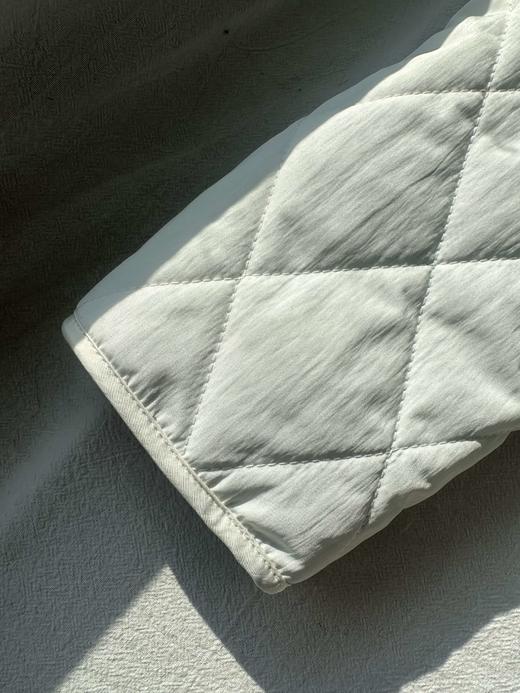 贝壳三 撞色翻领牛仔拼接菱格绗缝棉服大口袋直筒女士棉衣A110431 商品图12