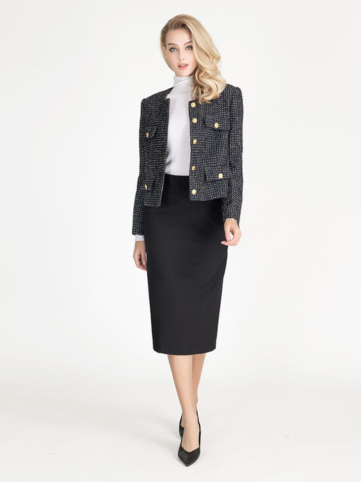 LIZZY 简约堆堆领长袖休闲百搭单穿打底针织衫7737 商品图5