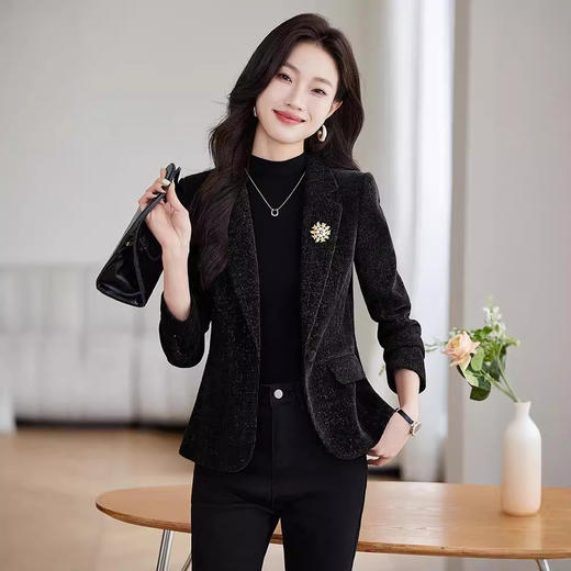 灯芯绒休闲长袖范上衣，时尚女神小西装外套XZ-BY8605 商品图2