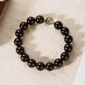 绿幽灵顶珠清代檀香紫檀家具老料制手串直径1.2cm