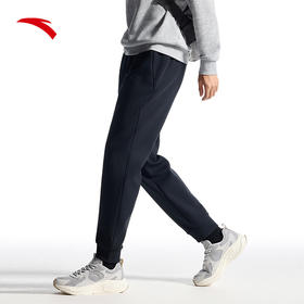 安踏（ANTA）加绒卫裤男秋冬新款针织运动长裤束脚休闲运动裤子152447325N