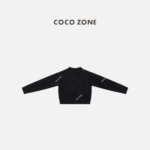 COCO ZONE 设计感不规则破洞数字圆领针织衫CC1D2508 商品图1