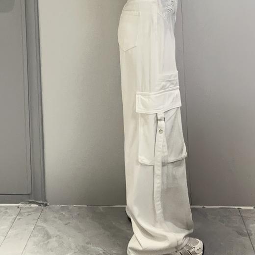 Z1纽扣腰多袋磨毛工装阔腿裤40908 冬季 056304552501 商品图3