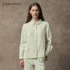 Famecoco范可儿绣花磨毛斜纹衬衣宽松直身慵懒风衬衫简约新中式FAC8BH011 商品缩略图0