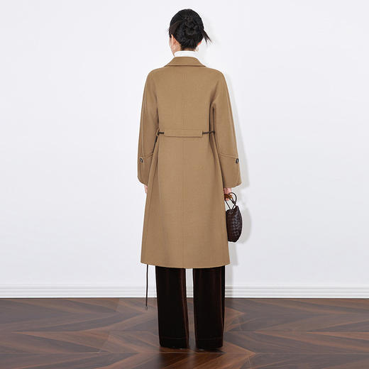 【高货wl】全新升级【铂金会员809/天猫1099/差价290】(12822) 洛诗琳秋冬双面呢中长款高级感气质美拉德100%羊毛呢大衣 商品图4