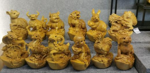 元宝款十二生肖°黄杨小摆件 商品图0