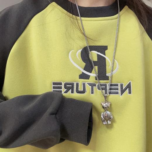 Z2圆领撞色插肩印字母卫衣41020（绿） 冬季 244020490321 商品图3