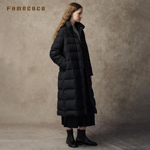 Famecoco范可儿中式立领连帽长款羽绒服FAC8AH008 商品图4