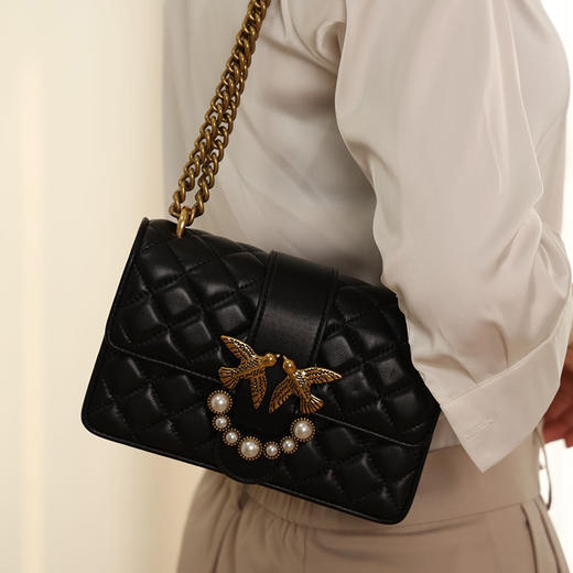 PINKO菱格纹腋下包飞鸟包燕子包1P22Z1Y7SR  【G】 商品图4